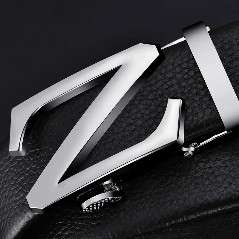Fashion Brand Cowskin belt Genuine leather men alloy Luxury jaguar belt business 3.5cm belts for men - Цвет: C225