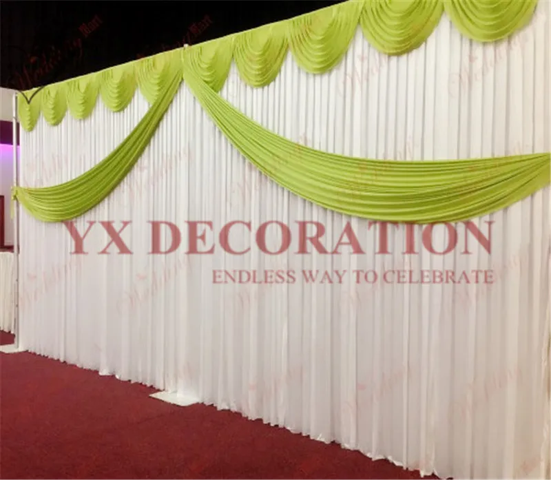10X20FT ледяного шелка фон занавеска включает переднюю Swag valance драпировки декор для
