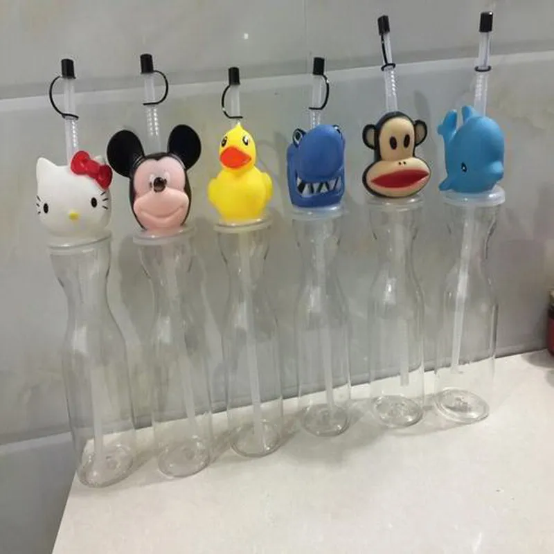 Пластиковая соломенная бутылка для воды 450 мл|Бутылки воды| |