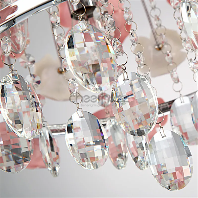 Идиллический Современный хрустальный 5 светильник s барабан розовая роза