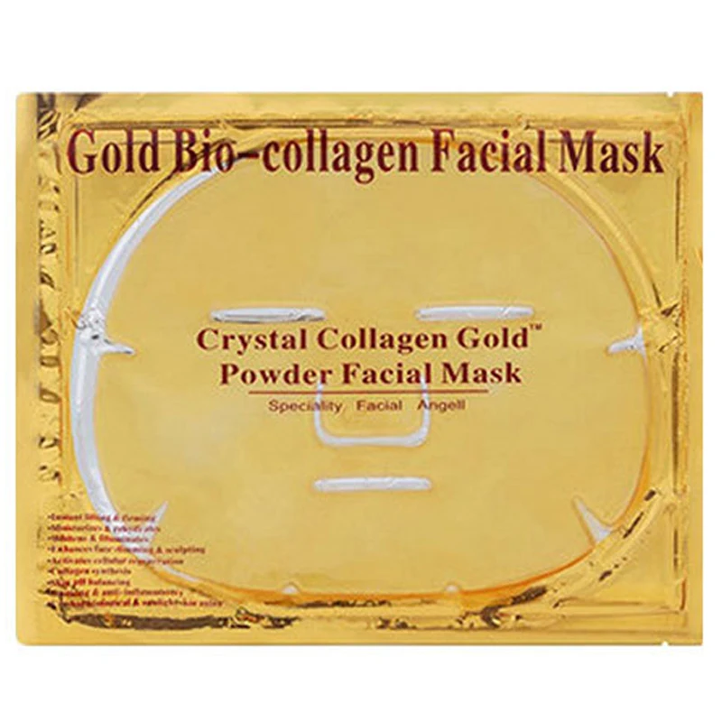 Sheet Mask Collagen Nourishing 24 K Gold Crystal Essence Whole Face for Moisturizing Skin Care Treatment Masks 60g/ 1PCS | Красота и