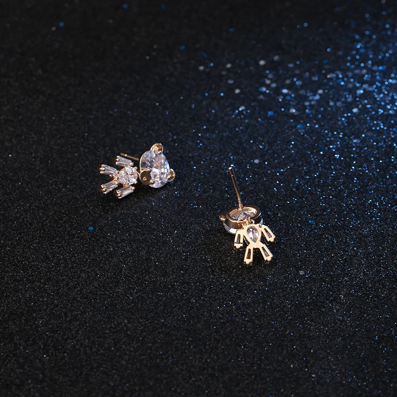 MDNEN Топ Дизайн прозрачных камней кубического циркония серьги симпатичный