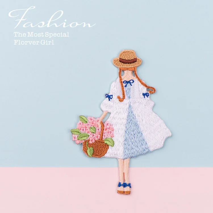 20 шт. весенняя одежда с вышитыми цветами для девочек глажки модные нашивки одежды