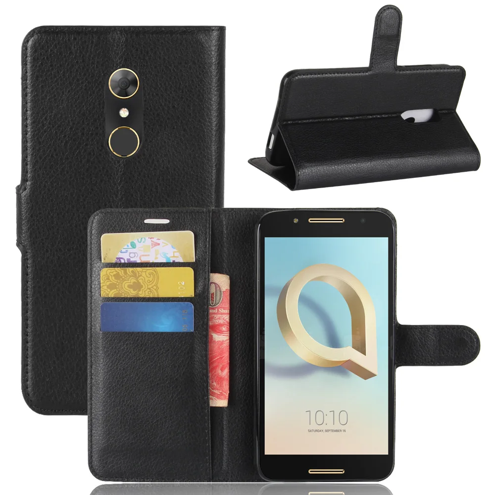 Кожаный чехол для Alcatel A7 one touch 5090Y 5 дюймов кожаный чехол-кошелек карт держатель