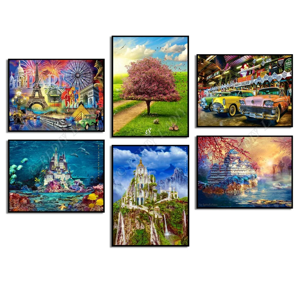 Полный квадратный/круглый набор алмазных картин кристальная мозаика узор