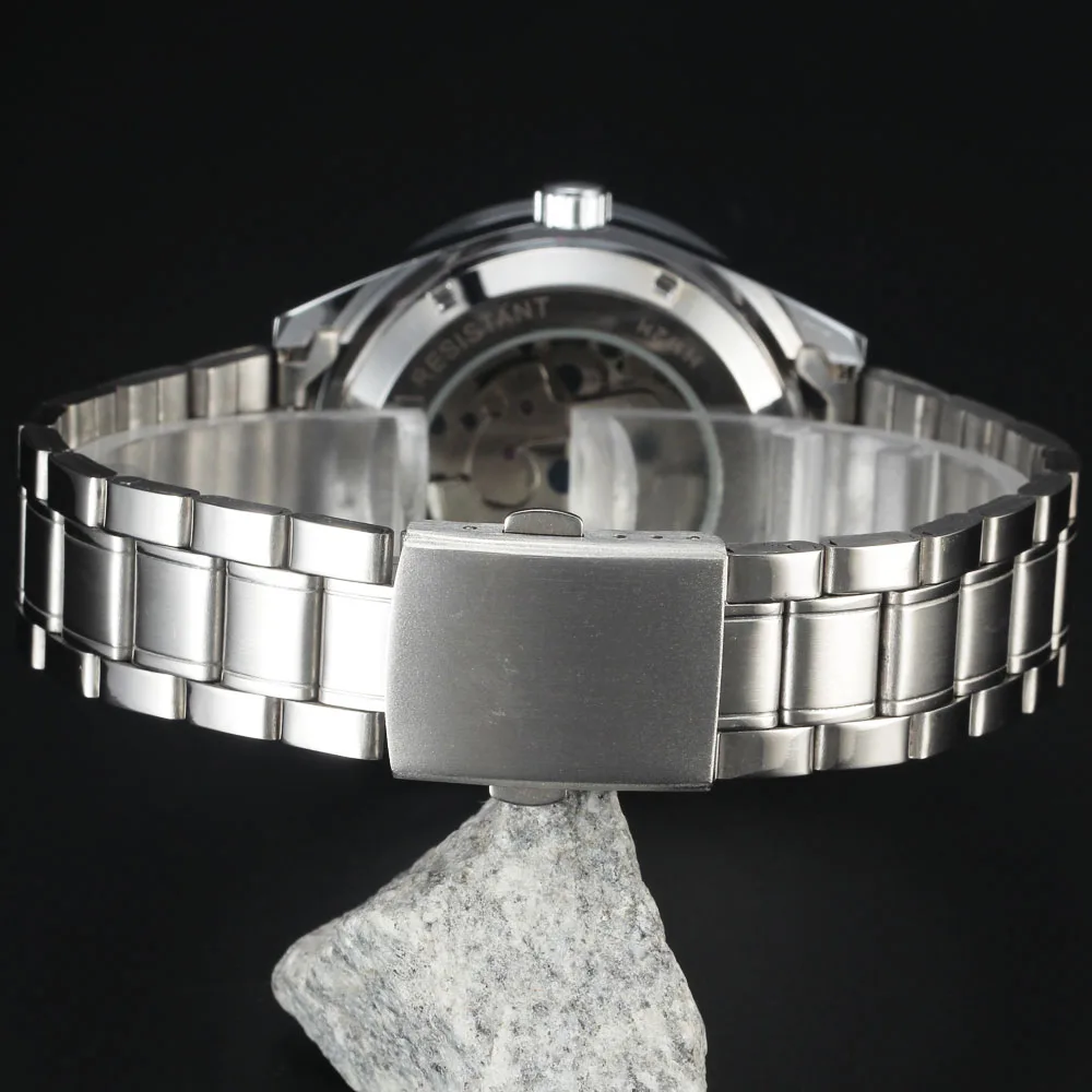 Часы WINNER мужские автоматические механические со стальным ремешком | Наручные