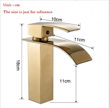 

New Luxury Fashion Solid Brass Square Deck Mounted Waterfall Basin Faucet Sink Faucet Bathroom Faucet Single Handle