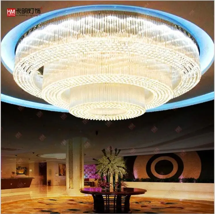L Large hotel lobby KTV club project light Villa living room round crystal lamp | Лампы и освещение
