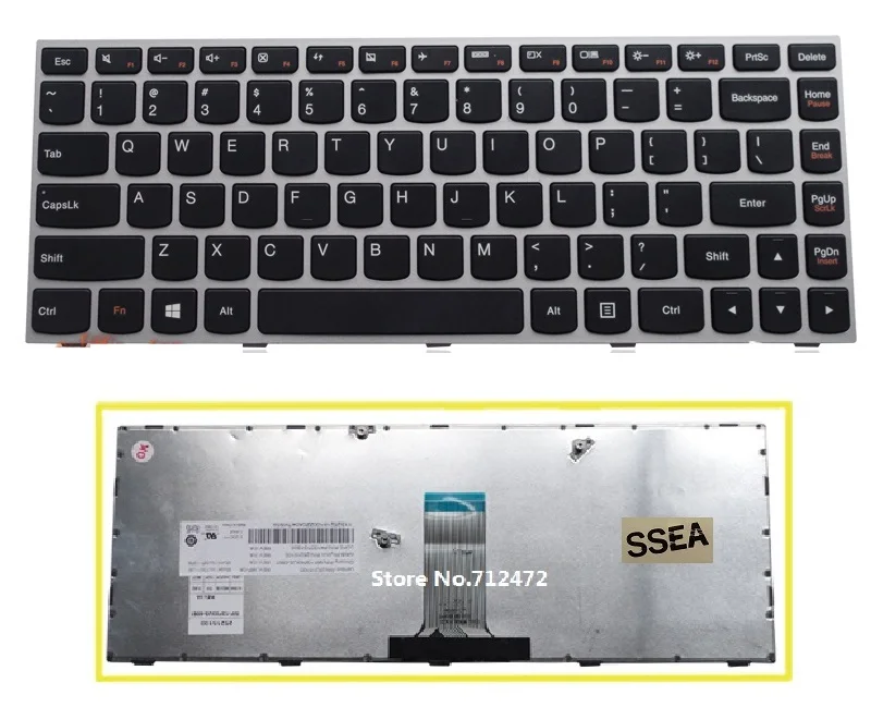 

SSEA новая клавиатура для ноутбука с серебряной рамкой для Lenovo