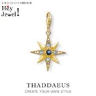 Lucky Золотой Фон с брелоком в форме звезды Шарм для браслетов и ожерелий 925 стерлингового серебра в богемном стиле, модная новинка, ювелирное изделие для женщин, мужчин, подарок