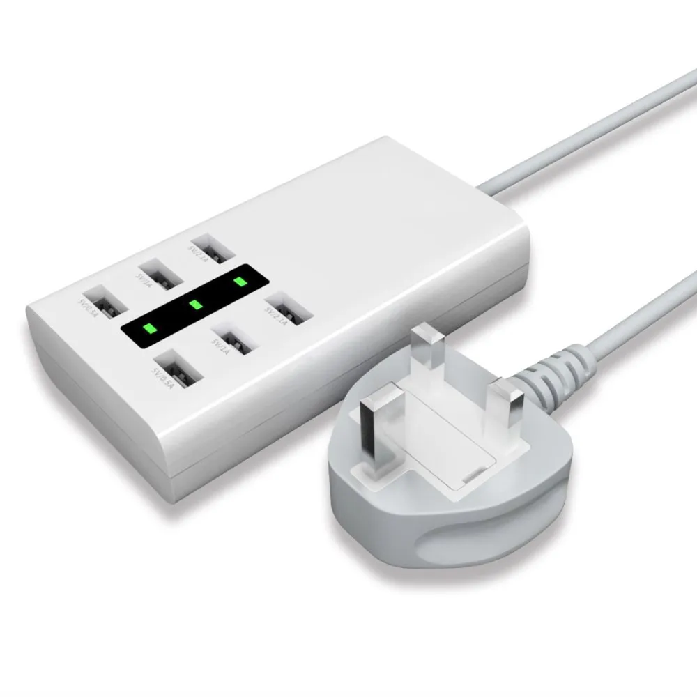 SZYSGSD 6 Порты и разъёмы USB Зарядное устройство Smart для iPhone X 8 samsung S9 Desktop Multi быстро