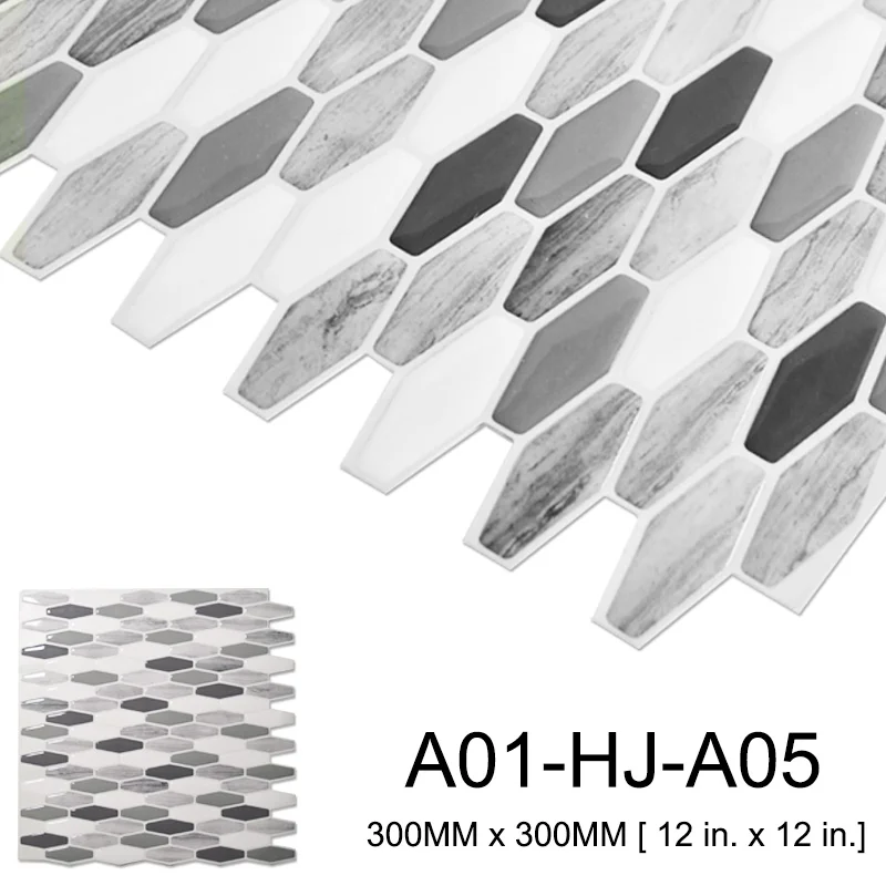 A01-HJ-A05 Kaguyahime 10 шт., кухонные обои, самоклеющиеся мозаичные плитки, водонепроницаемые обои с древесным узором, узор, 3D декор, наклейки для кухни - Цвет: A01-HJ-A05