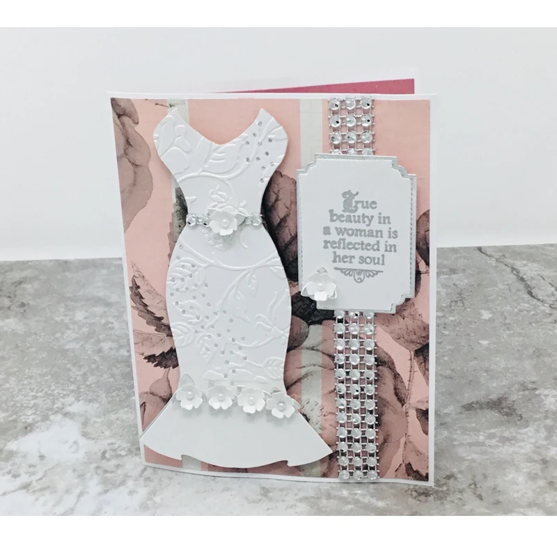 Цветочное платье одежда металлический трафарет для вырезания альбом