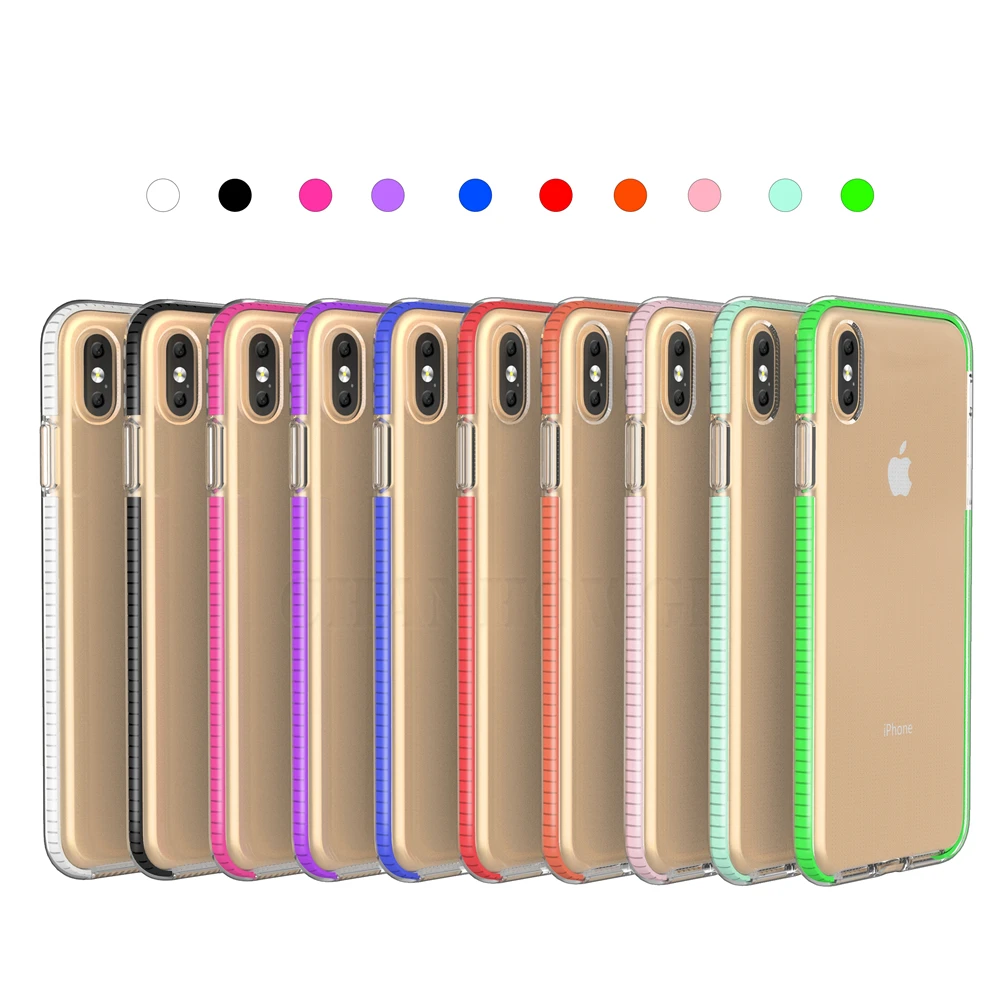 Двухцветный ТПУ силиконовый чехол для iPhone X XR XS Max 6 6s 7 8 Plus + Чехлы plus x xs max xr|Бамперы|