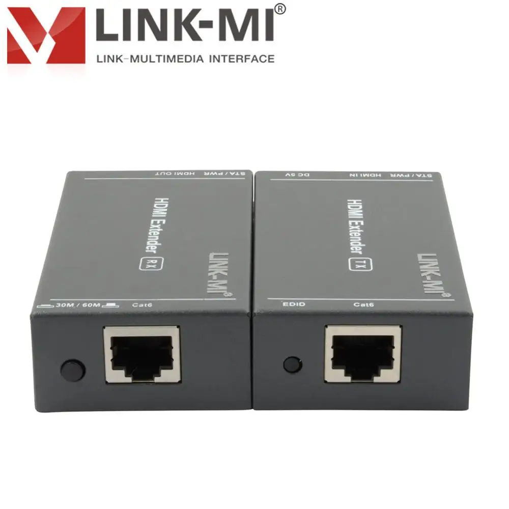 LINK MI 60m HDMI UTP Удлинитель передатчик приемник Full HD 1080P 3D видео 60M с ИК по POE|video
