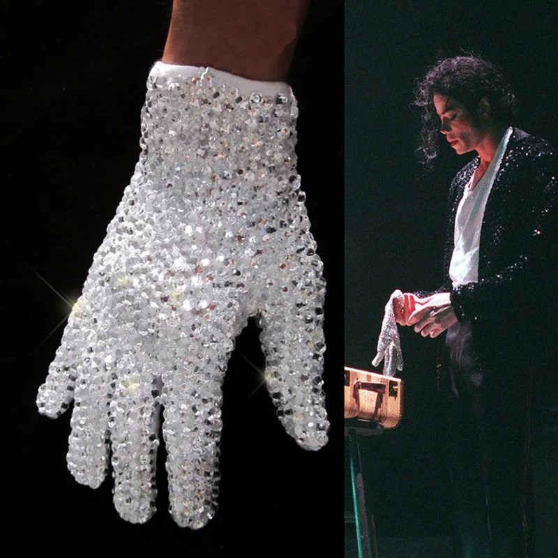 Billie Jean Classic MJ Майкл Джексон разразы Ultimate коллекция перчатка с кристаллами ручная