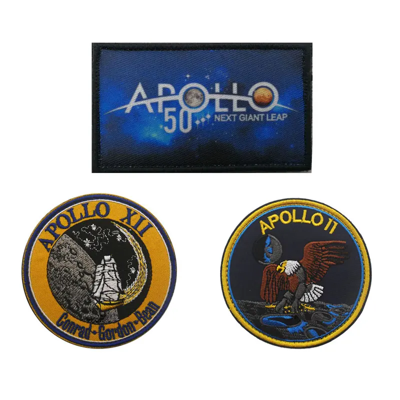 3 шт./компл. Apollo 11 нашивки с вышивкой астронавт космический корабль посадка в