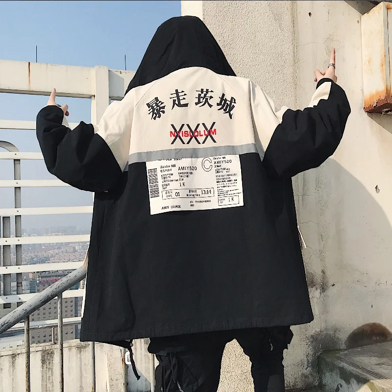Мужская куртка в стиле милитари с капюшоном весенняя Swag Cool Rock Big мужская хип хоп