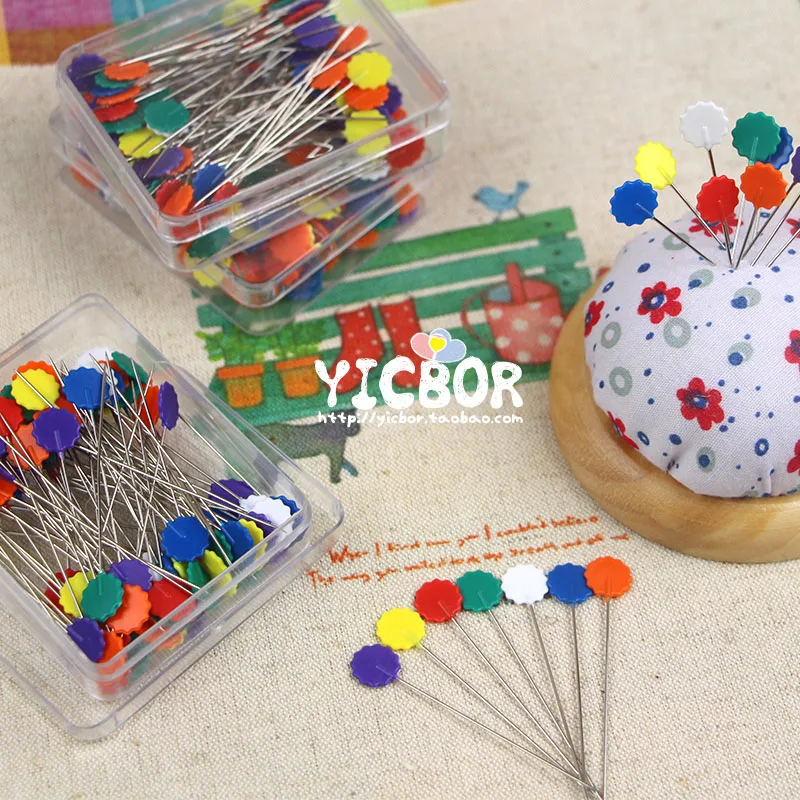 

400pcs / lot patchwork needle flower pins locating pin handmade auxiliary tools christmas gift
