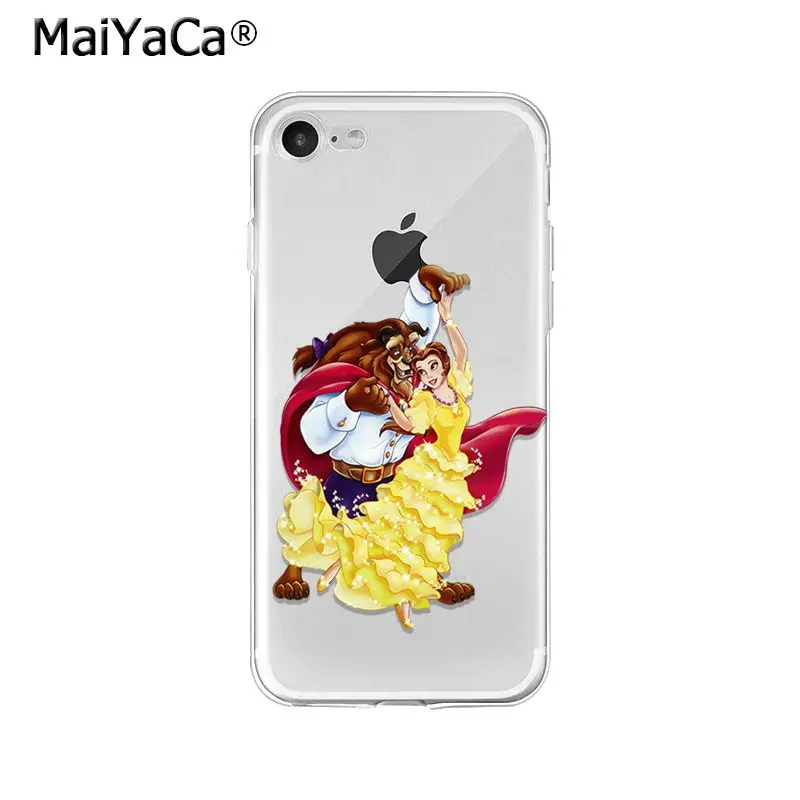 Мягкий чехол из ТПУ MaiYaCa Beauty and Beast Belle Princess для iPhone X XS MAX 6 6S 7 7plus 8 8Plus 5 5S