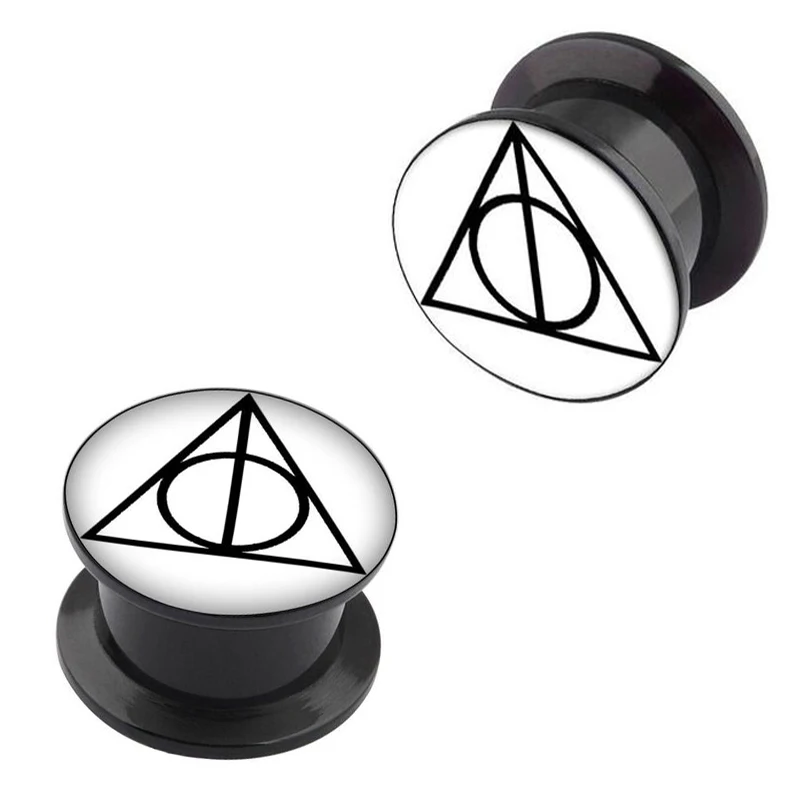 Акриловые ушные пробки с логотипом Deathly Hallows 1 пара винты Gauegs подходят для