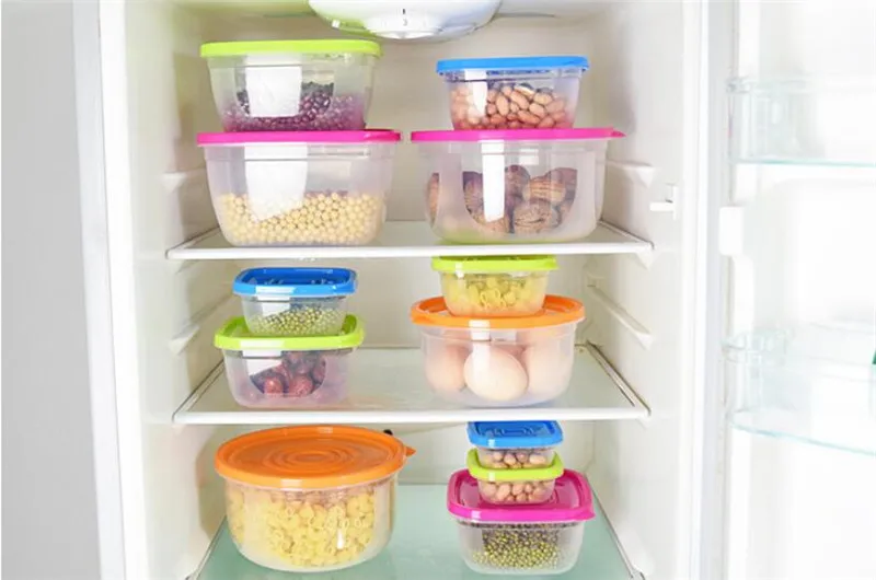 Food Containers with Lids 5pcs/set Kitchen Storage Boxes Microwavable Plastic Container The Refrigerator Bowl Organizer. | Дом и сад