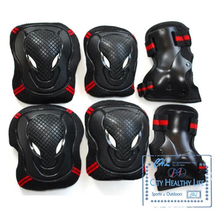 6 шт./компл. высоко укрепляющие колени запястье налокотники для катания на