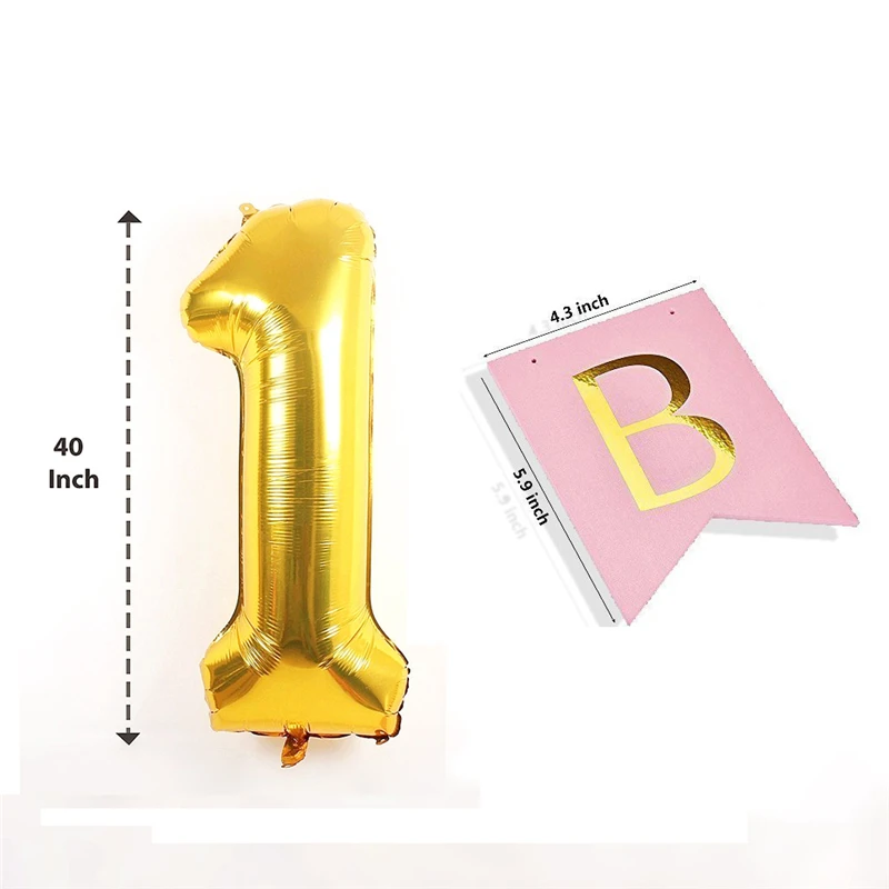 Детские Декорации для первого дня рождения с днем латексные шары + фольга