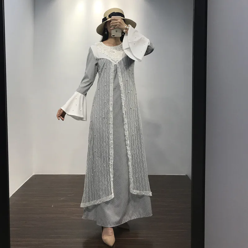 2019New модное женское платье из лоскутков для молодых девушек, длинное мусульманское платье Рамадан, Малайзия Индонезия, женское платье, повседневная одежда в исламском стиле