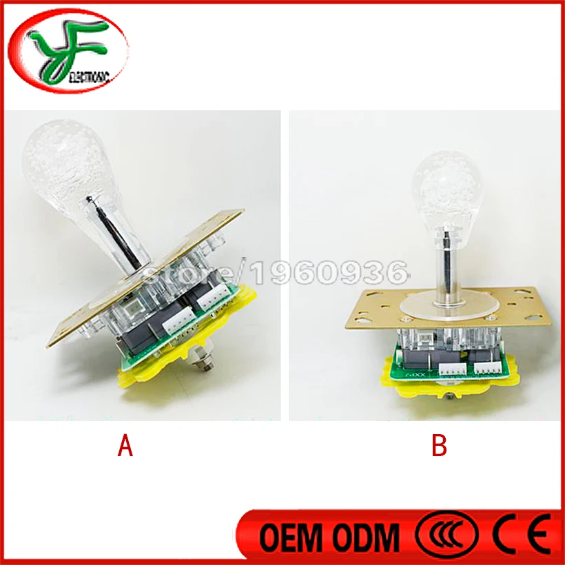 2PCS Oval Crysta Ball joystick American style LED Illuminated Joystick Arcade Rocker For Crane Machine Fishing machine | Спорт и