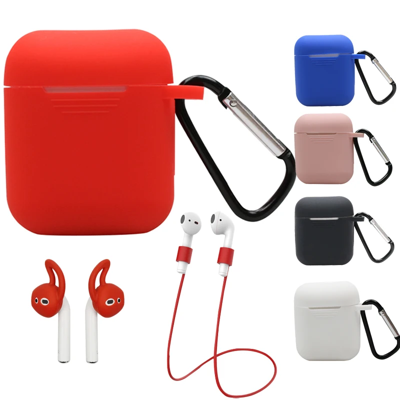 Силиконовый чехол для наушников Airpods наушники вкладыши с защитой от потери
