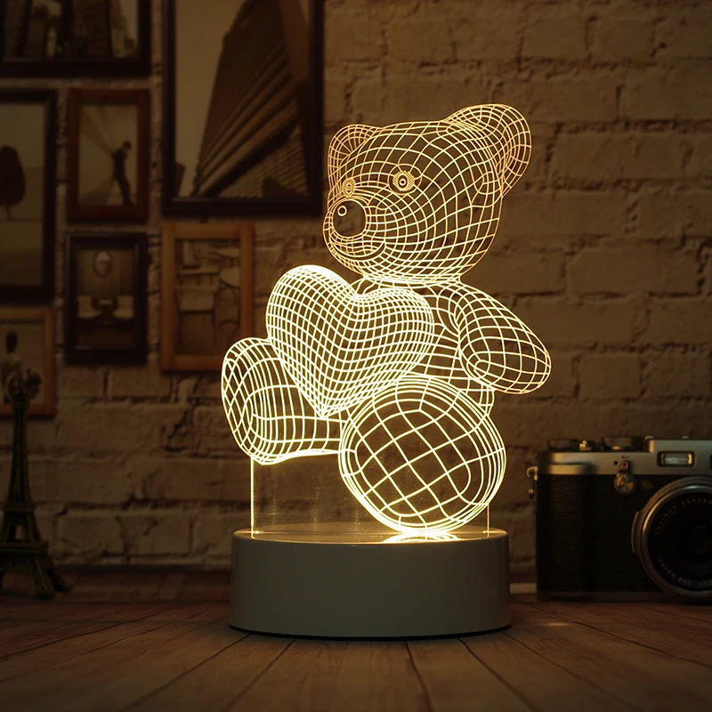 Рождественский подарок 3d лампа Новинка Luminaria Led свет De Mesa ночник Сова три цвета