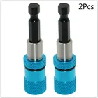 Магнитный держатель бит для электрической дрели, 2 шт., 14 дюйма, с шестигранным хвостовиком, из нержавеющей стали, регулируемый удлинитель