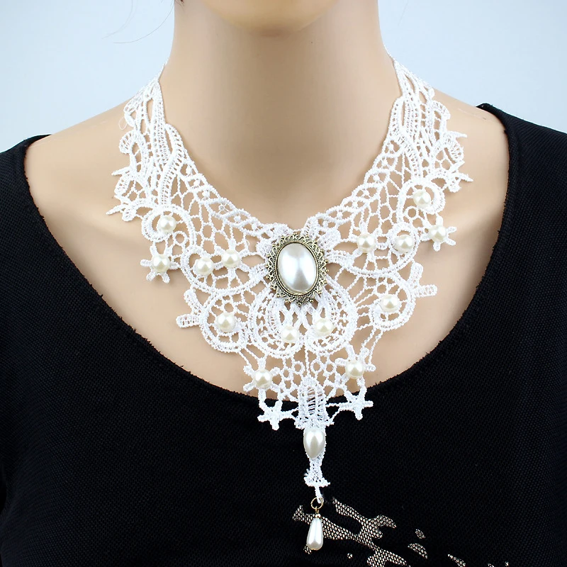 Новое Прибытие Свадебные Аксессуары Ретро Белые Кружева Ключицы Ожерелье