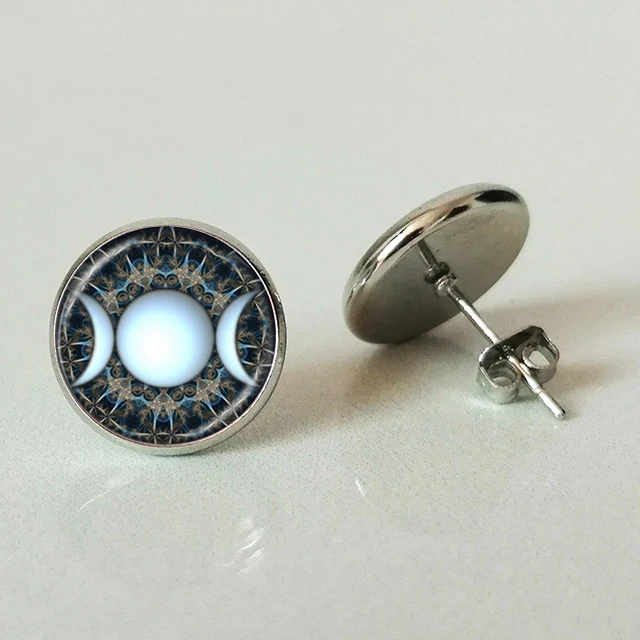 Новинка очаровательные Weika серьги гвоздики в форме Триединая богиня луны