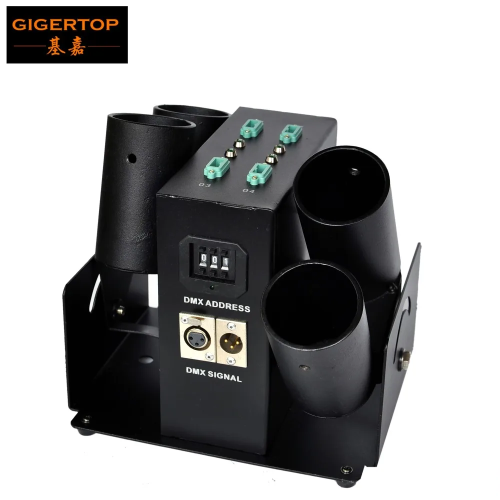 Высококачественный образец 4 Shot Confetti Streamer Launcher 50 Вт DMX контроль головки Dips набор