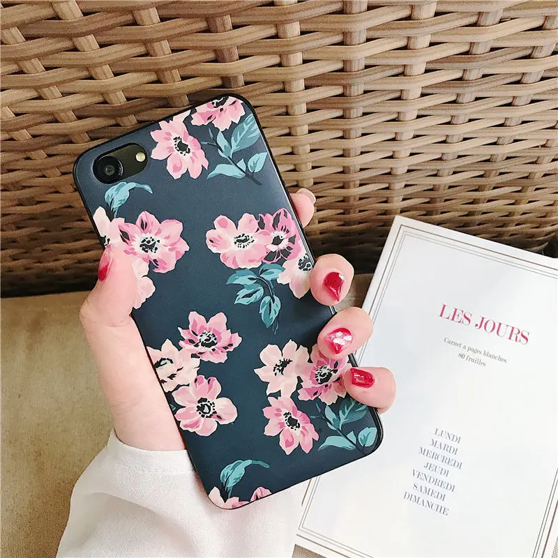 Style 4 Винтажные чехлы для телефонов с цветами и листьями для iPhone 11 Pro XR XS Max 8 7 6 6S Plus, мягкие летние чехлы с растениями для iPhone X XR 11 Pro Max - Цвет: Style 4