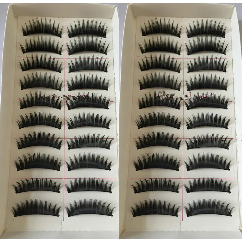 10 пар сексуальных модных женских чисто ручных Черные Накладные ресницы толстые