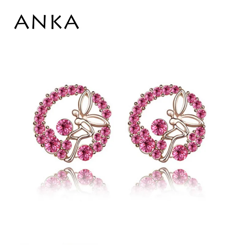 Бесплатная доставка серьги гвоздики из розового золота с круглыми цветами