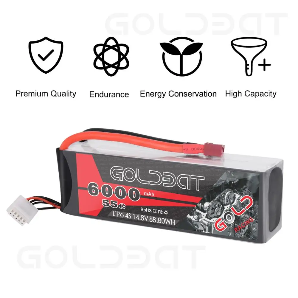 Lipo аккумулятор GOLDBAT 6000 мА/ч 14 8 в для автомобилей с дистанционным управлением lipo 55C