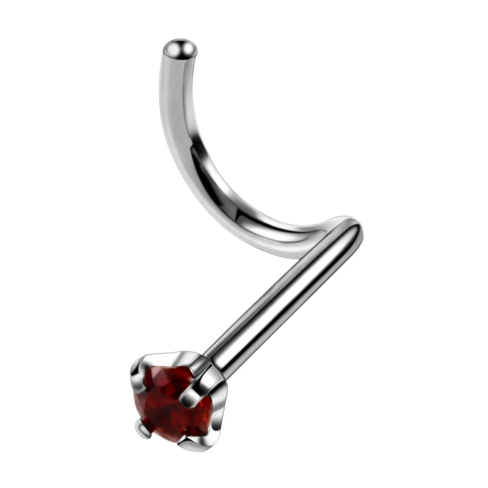 1pc Surgical Steel Zircon Nose Screw Ring Bone Stud Piercing Body Jewelry | Украшения и аксессуары