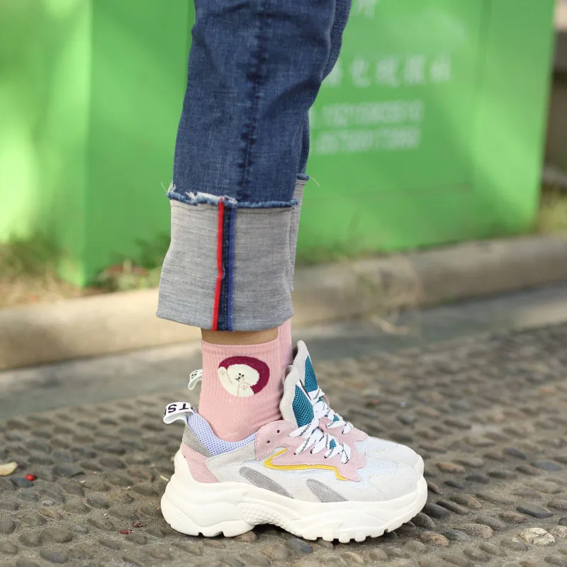 Милый Семья Животные смешные носки Harajuku Новинка Sokken Мопс слон с изображением