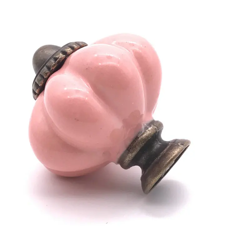 1 шт. Розовый тыквы Керамика дверные ручки шкаф ящик комод Кухня прочный тянуть