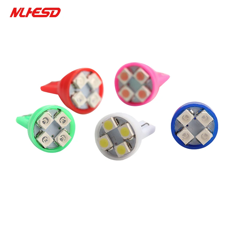 500 шт. T10 4SMD Автомобильный светодиодный 1210 3528 клиновидный свет DC12v W5W 4 авто