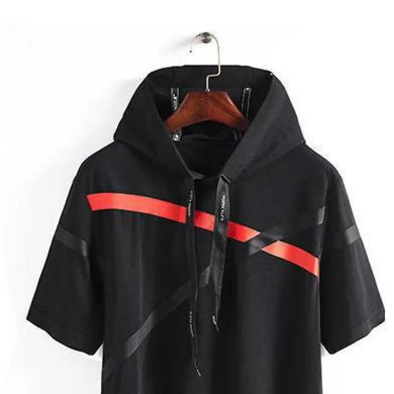 YAUAMDB men clothing sets 2018 summer M-3XL sweatshirt+shorts 2 pieces suits polyester short sleeve patchwork color hoodies 149 | Мужская