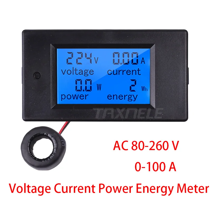 AC80-360V 100A 20A цифровой ЖК-дисплей Напряжение Ток Мощность счетчик энергии вольтметр с индикатором Амперметр ваттметр тестер детектор TX-061