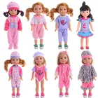 Женская одежда с милым рисунком подходит для 14,5 дюймовых кукол Wellie Wisher, аксессуары для одежды, игрушки, подарок на день рождения