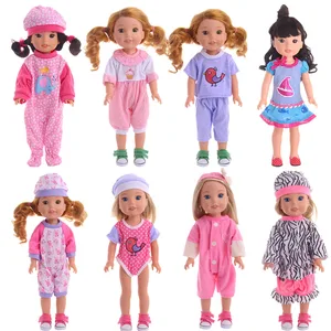 Женская одежда с милым рисунком подходит для 14,5 дюймовых кукол Wellie Wisher, аксессуары для одежды, игрушки, подарок на день рождения