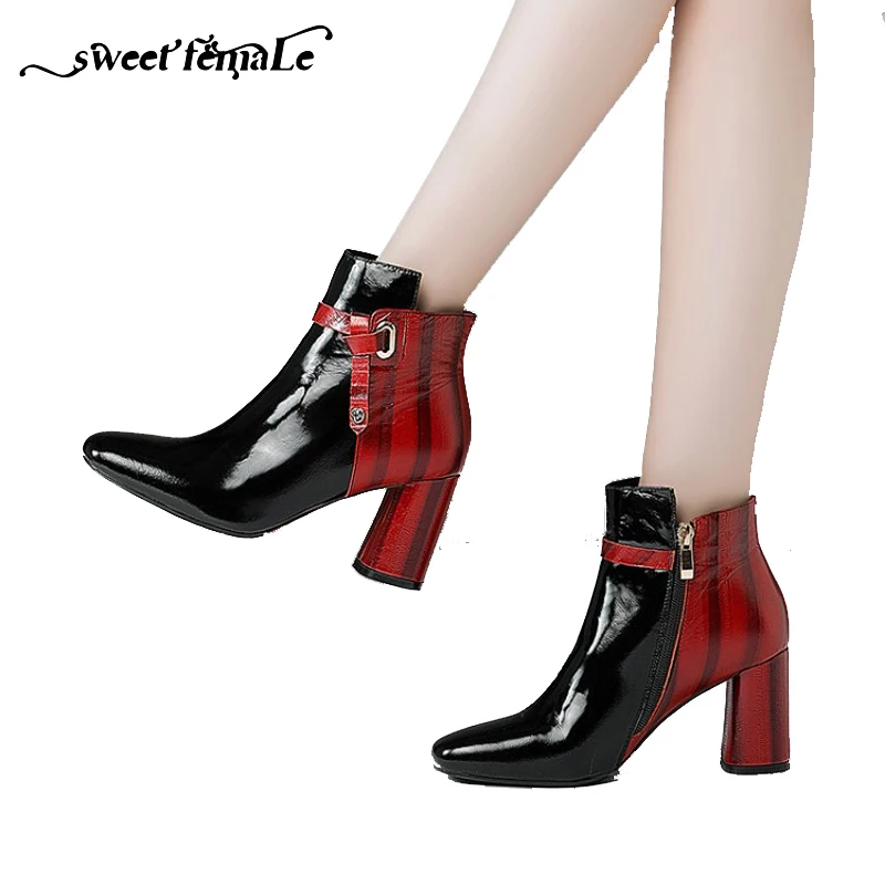 2017 осень-зима брендовые сапоги из натуральной кожи женские ботинки модные