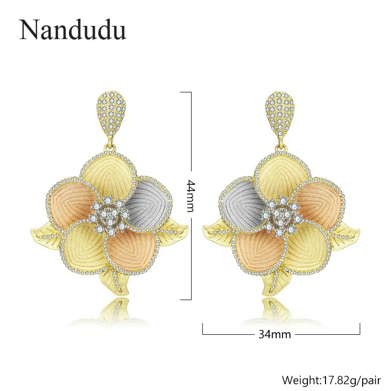 Nandudu Новые Роскошные Свадебные украшения наборы для женское ожерелье-цветок
